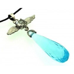Angel Inspired Blue Obsidian Gemstone Pendant